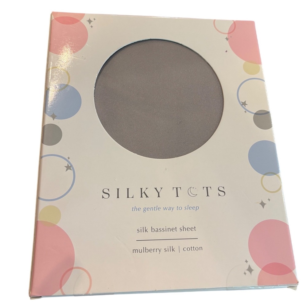 Silky Tots SNOO Size Mulberry Silk Bassinet Sheet Mist Grey New